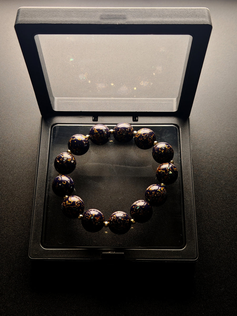 Purple Gold Lacquer Beads Bracelet