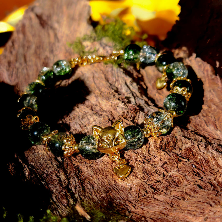 crystal bracelet fox gold jewelry custom bangle crystal