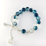 Crystal bracelet blue jewelry custom bangle real crystal