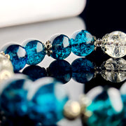 Crystal bracelet blue jewelry custom bangle real crystal