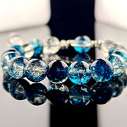 Crystal bracelet blue jewelry custom bangle real crystal