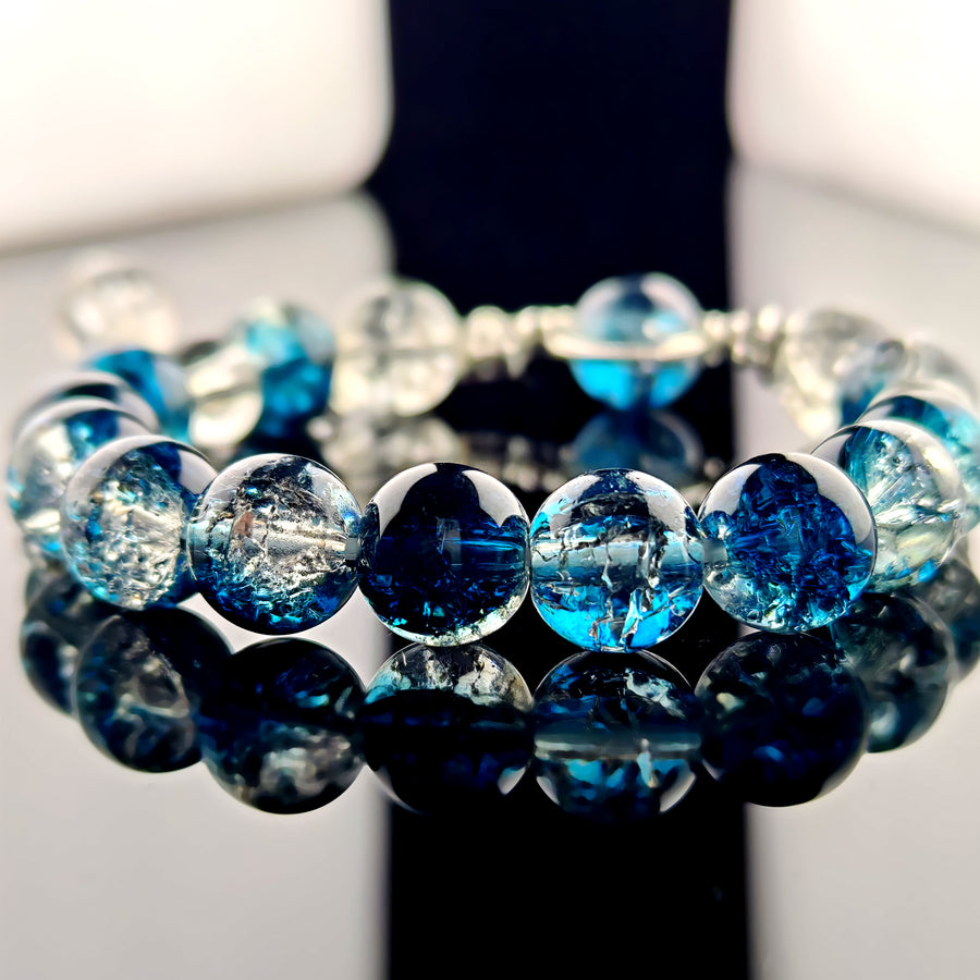 Crystal bracelet blue jewelry custom bangle real crystal