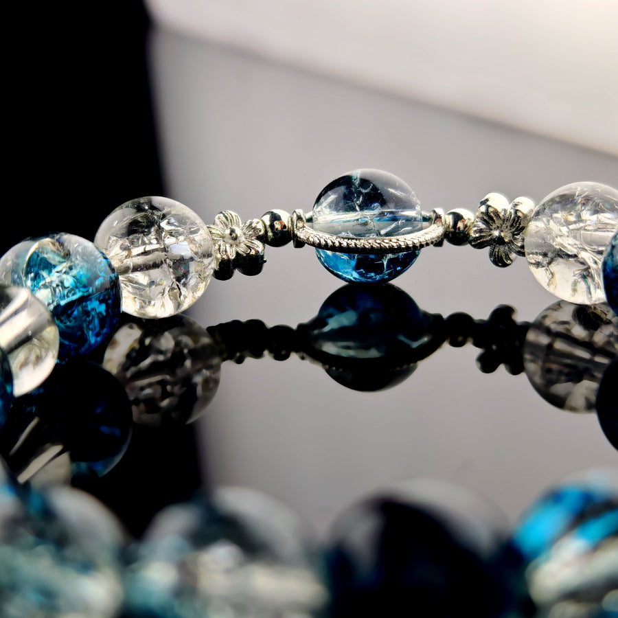 Crystal bracelet blue jewelry custom bangle real crystal