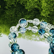 Crystal bracelet blue jewelry custom bangle real crystal
