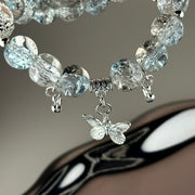 bracelet silver custom bangle real white crystal