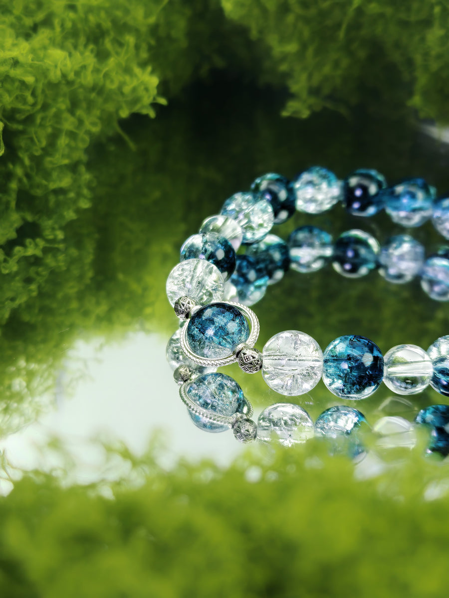 Crystal bracelet blue jewelry custom bangle real crystal