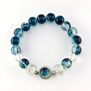 Crystal bracelet blue jewelry custom bangle real crystal