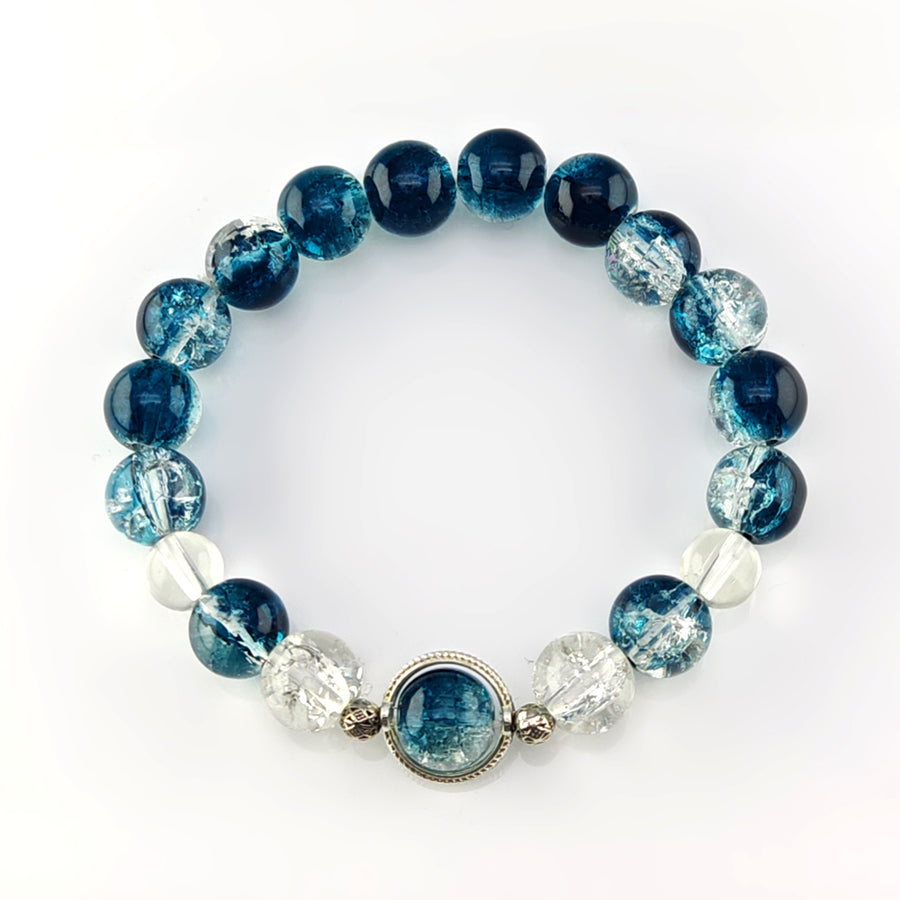 Crystal bracelet blue jewelry custom bangle real crystal