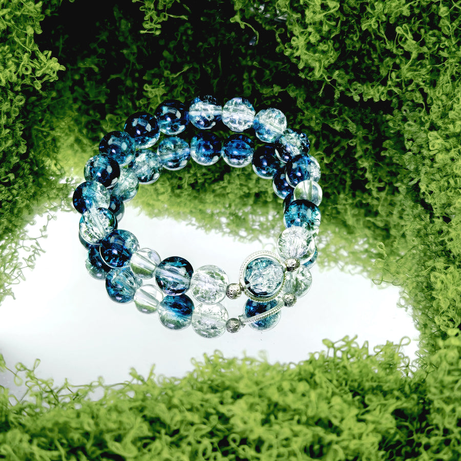 Crystal bracelet blue jewelry custom bangle real crystal
