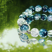 Crystal bracelet blue jewelry custom bangle real crystal