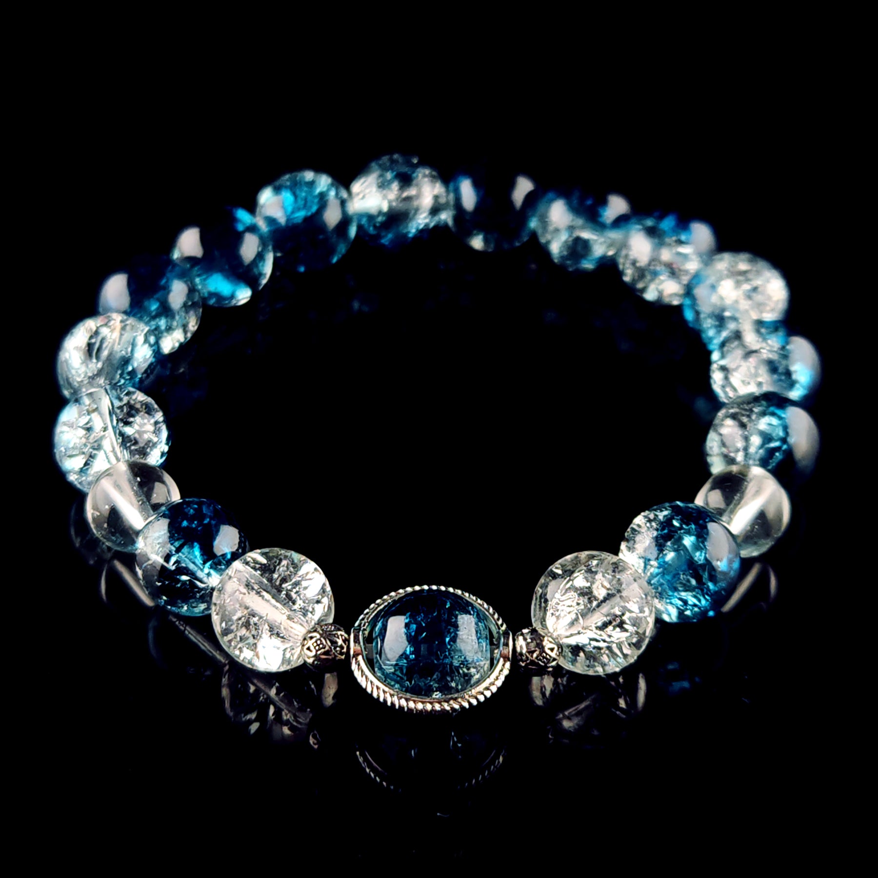 Crystal bracelet blue jewelry custom bangle real crystal