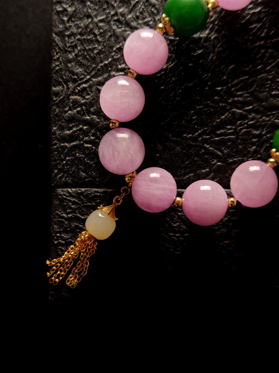 Crystal bracelet for women custom bangle natural purple crystal beads