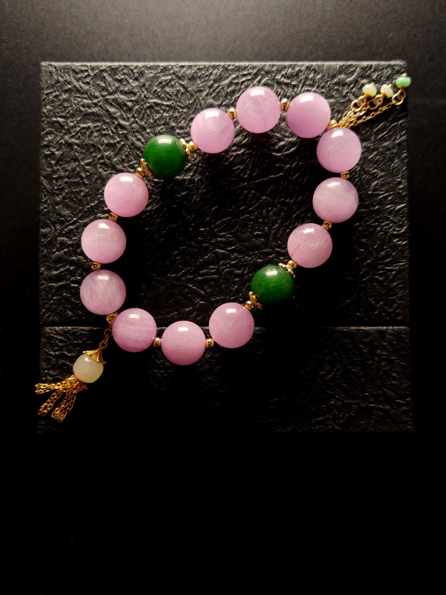 Crystal bracelet for women custom bangle natural purple crystal beads